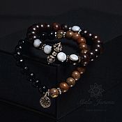 Украшения handmade. Livemaster - original item Wood and Onyx bracelet with Buddha and Agarwood. Handmade.