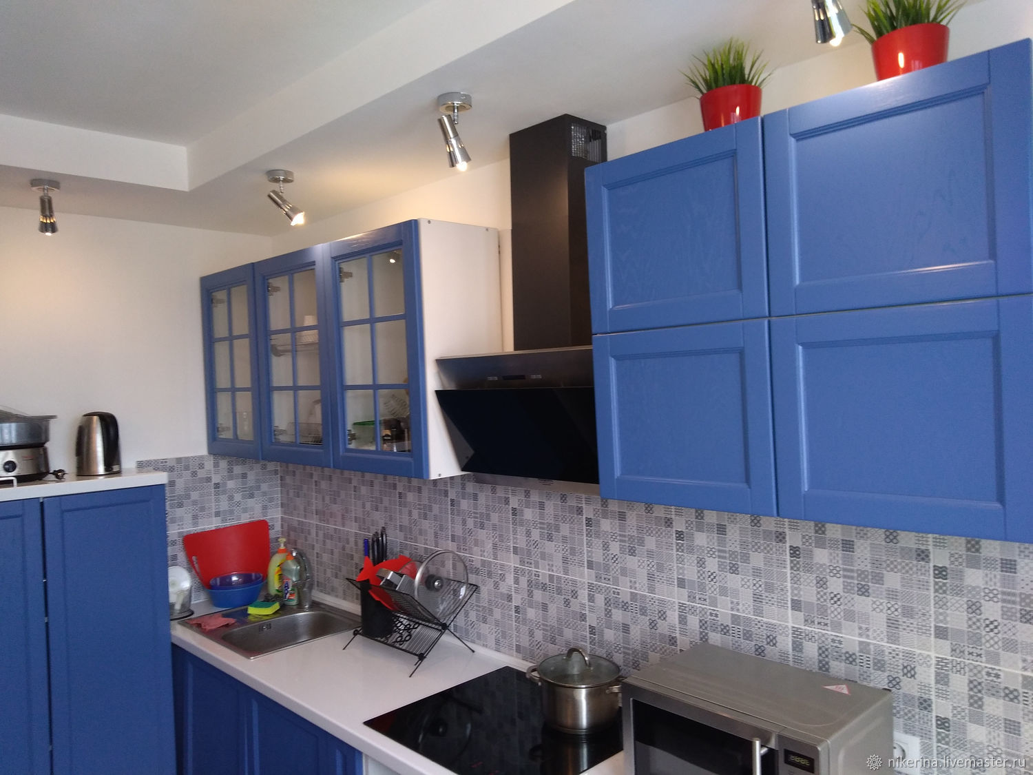 Фасады для кухни Синие "Синий дым" – заказать на Ярмарке Мастеров – FJQBNRU | Кухня, Серпухов