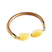 Украшения handmade. Livemaster - original item Stylish Jade Bracelet, Yellow Jade Leather Bracelet. Handmade.