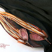 Украшения handmade. Livemaster - original item Earrings made of feathers in shades of caramel. Handmade.