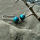 Серьги из шаттукита. Серебро 925. Голубой малахит. Серьги классические. Неврова Наталья. Ярмарка Мастеров.  Фото №4