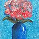 Синяя ваза с красными цветами, Картины, Нижний Новгород,  Фото №1