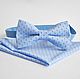 Blue tie butterfly pattern Noble blue pocket square, Ties, Moscow,  Фото №1
