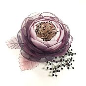 Украшения handmade. Livemaster - original item Brooch - hand made flower from fabric, BlackBerry Gave. Handmade.