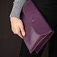 Purple clutch (leather clutch bag), Classic Bag, St. Petersburg,  Фото №1