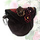 сумка из замши, коричневая сумка, бордовые цветы, красные цветы, бежевые цветы, замшевая сумка, маленькая сумка, сумка через плечо, сумка с аппликацией, кожаная сумка, сумка из кожи, сумка с цветами