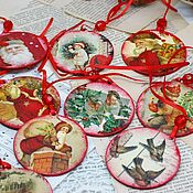 Сувениры и подарки handmade. Livemaster - original item Christmas Medallions Christmas Decorations Tree. Handmade.