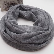Аксессуары handmade. Livemaster - original item Snood knitted scarf for women from kid mohair in two turns gray melange. Handmade.