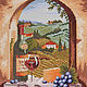Hand Cross Stitch Painting Window to Tuscany. Pictures. valiamoro (valiamoro). Online shopping on My Livemaster.  Фото №2