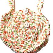 Bag-string bag, hand-knitted from 100% cotton, green