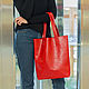Women's leather bag shopper red (leather bag). Classic Bag. migotobags. Online shopping on My Livemaster.  Фото №2