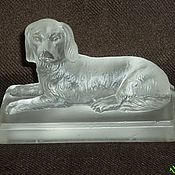 Винтаж handmade. Livemaster - original item Press, sculpture DOG. FROSTED glass STAMP from MF for 10 years. Handmade.