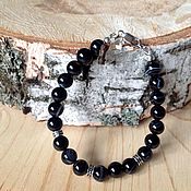 Украшения handmade. Livemaster - original item A bracelet made of beads: Bracelet made of black agate and silver.. Handmade.