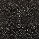 Stingray leather, black color, soft dressing, not polished, width 39 cm, Leather, St. Petersburg,  Фото №1