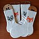 RussianSocks Носки с енотами белые вязаные енотик шерстяные еноты. Носки. RussianSocks ВЯЗАНЫЕ НОСКИ ВАРЕЖКИ. Ярмарка Мастеров.  Фото №4