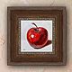 Заказать Картина маслом Красное яблоко 15 на 15 см натюрморт. Картины от Альбины. Ярмарка Мастеров. . Картины Фото №3