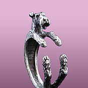Серебряное кольцо Такса, ручная работа из серии животные