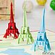 Eiffel tower, France3D postcard / handmade souvenir, Cards, Moscow,  Фото №1