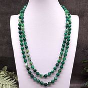 Работы для детей, handmade. Livemaster - original item Long beads natural green agate. Handmade.
