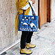Tote: Blue felted bag Cranes, Tote Bag, Shahty,  Фото №1