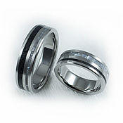 Украшения handmade. Livemaster - original item Titanium wedding rings with pearls and onyx. Handmade.