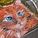 'Red' painting (orange, cats, cats). Pictures. 'More vnutri' Nadezhda. Интернет-магазин Ярмарка Мастеров.  Фото №2