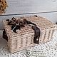Плетёный короб-чемоданчик с брошью из кожи, Короб, Задонск,  Фото №1