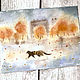 "Пора домой" акварель (коты, животные, осень), Картины, Корсаков,  Фото №1