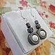 Hook earrings, 925 silver with hematite and white agate. Earrings. marusjy. My Livemaster. Фото №4