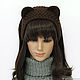 Headband with ears Bear, knitted hair, Bandage, Orenburg,  Фото №1