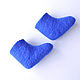 Blue booties from Merino wool for baby, 7,5 cm, Babys bootees, Moscow,  Фото №1