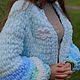 Голубой оверсайз женский кардиган крупной ручной вязки с обла. Кардиганы. Оксана (oxigfashion). Ярмарка Мастеров.  Фото №5