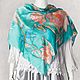 Batik silk scarf 'Lotus and dragonfly', Scarves, Moscow,  Фото №1