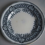 Винтаж handmade. Livemaster - original item Plate of Blacksmiths in Tver, faience, up to 1900. Handmade.