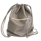 Сумки и аксессуары handmade. Livemaster - original item Cappuccino Taup Backpack Bag leather large with two pockets. Handmade.