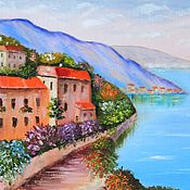 Картины и панно handmade. Livemaster - original item "The seafront" Oil painting Mediterranean. Handmade.