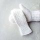 Order White women's mittens made of mink down. elenabez. Livemaster. . Mittens Фото №3