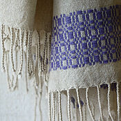 Палантин (лён) 58х200, ручное ткачество