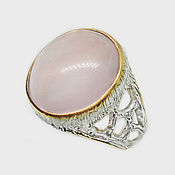 Украшения handmade. Livemaster - original item 926 sterling silver ring with natural rose quartz. Handmade.