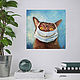 Painting cat in mask Cheshire cat on canvas for interior. Pictures. Yulia Berseneva ColoredCatsArt. My Livemaster. Фото №4