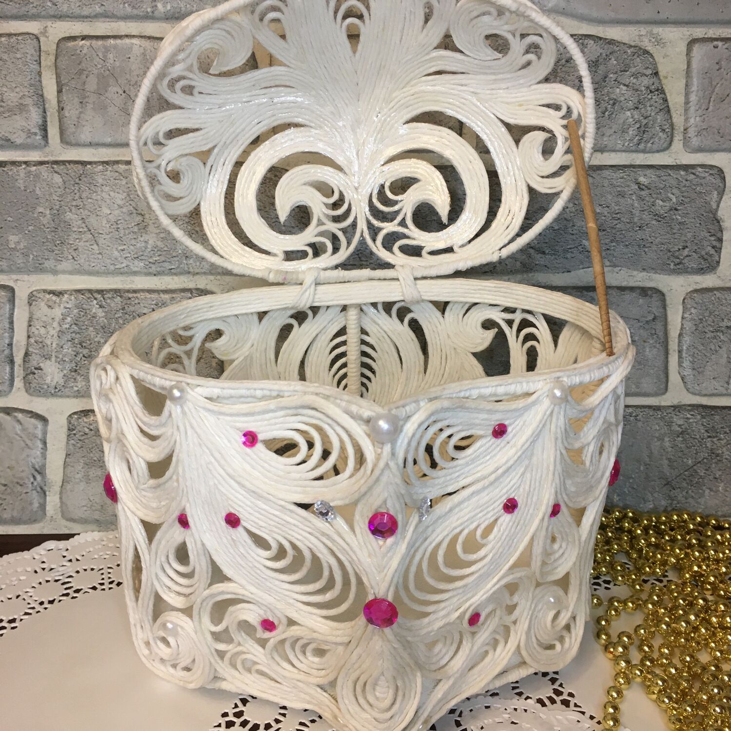 Шкатулка джутовая филигрань купить в интернет-магазине Ярмарка Мастеров ...