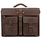Leather briefcase 'Miron' (dark brown), Brief case, St. Petersburg,  Фото №1