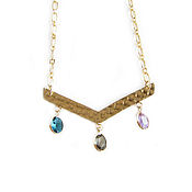 Украшения handmade. Livemaster - original item Pendant with zircons, pendant with zircons, multicolored pendant on a chain. Handmade.