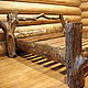 Кровать ручной авторской работы из цельного дерева (дуб и сосна) в стиле рустик.