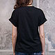 Women's black Oversize T-shirt, Loose basic. T-shirts. Lara (EnigmaStyle). My Livemaster. Фото №4