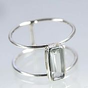 Серебряное кольцо с неоновым апатитом