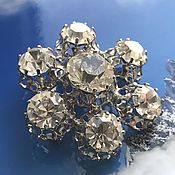 Винтаж handmade. Livemaster - original item snowflake... Cocktail Brooch. Austrian crystals.. Handmade.