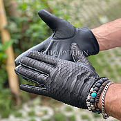 Аксессуары handmade. Livemaster - original item Men`s gloves from Python. Handmade.