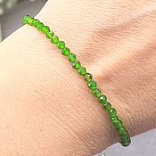 Украшения ручной работы. Ярмарка Мастеров - ручная работа Bracelet made of natural chrome diopside stones - Yakut emerald. Handmade.