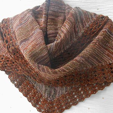 Аксессуары ручной работы. Ярмарка Мастеров - ручная работа Косынка  вязаная , меланжевая " Осенний лес ". Handmade.